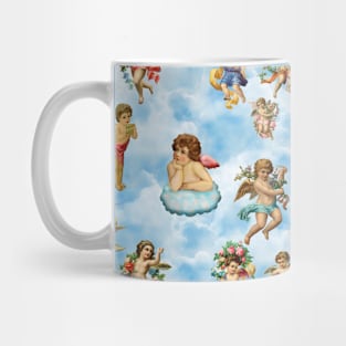 angel cherub clouds antique Mug